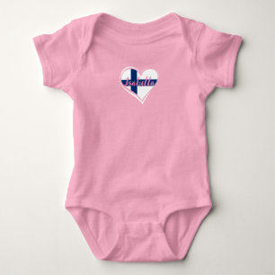 Cute Modern Finland Flag heart Finnish custom name Baby Bodysuit