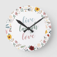 Cute Modern Floral Live Laugh Love
