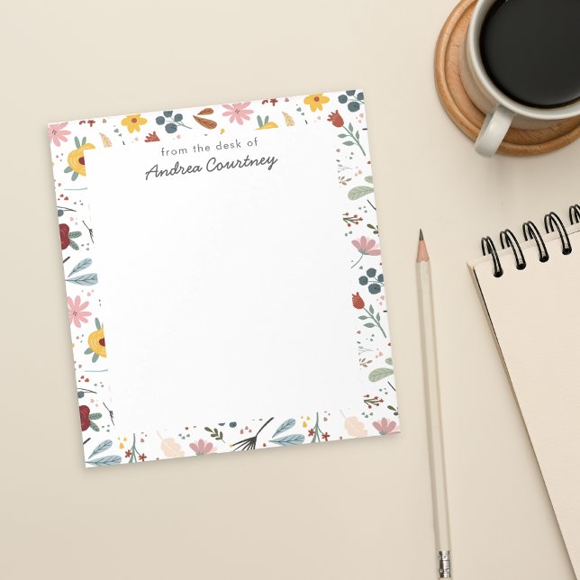 Cute Modern Floral Pattern From the desk of Notepad (Creator Uploaded)