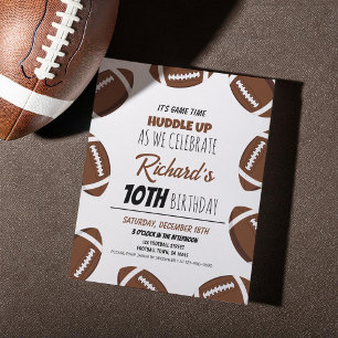 Cute Modern Football Budget Birthday Invitation