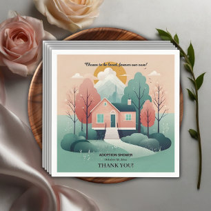 Cute Modern Forever Home Adoption Foster Shower In Napkin