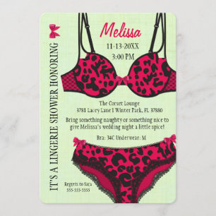 Cute Modern Fun Lingerie Bridal Shower Invite