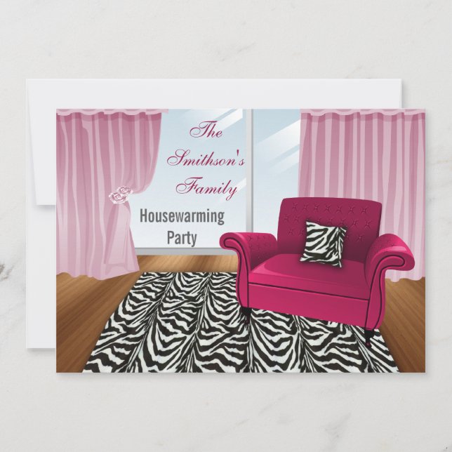 Cute Modern Furniture Housewarming Party Invitation (Front)