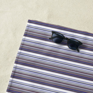 Cute modern grey blue stripes beach towel
