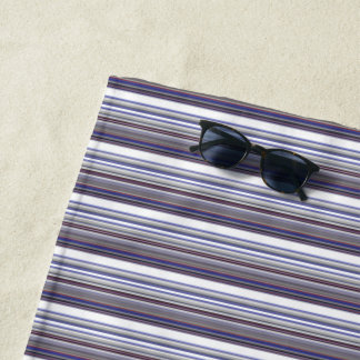 Cute modern grey blue stripes beach towel