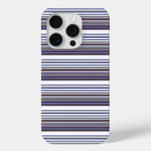 Cute modern grey blue stripes iPhone 15 pro case