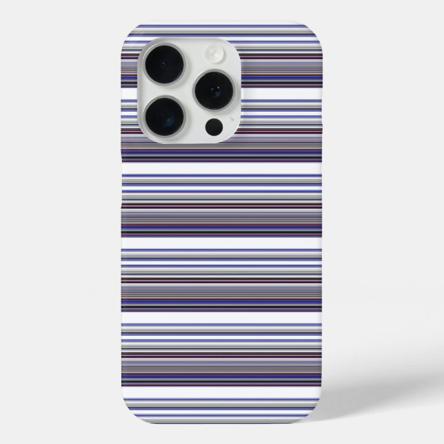 Cute modern grey blue stripes Case-Mate iPhone case (Back)