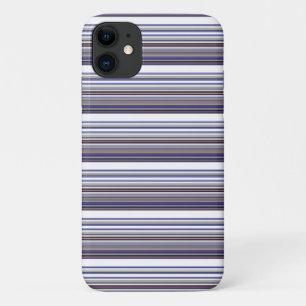 Cute modern grey blue stripes iPhone 11 case