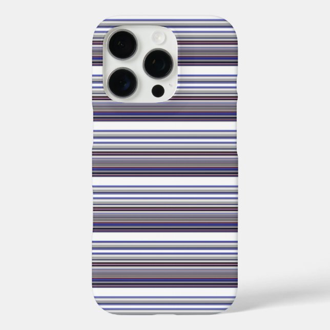 Cute modern grey blue stripes Case-Mate iPhone case (Back)