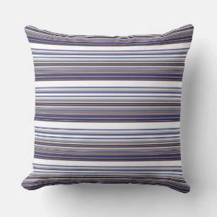 Cute modern grey blue stripes cushion