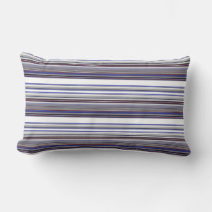 Cute modern grey blue stripes lumbar cushion