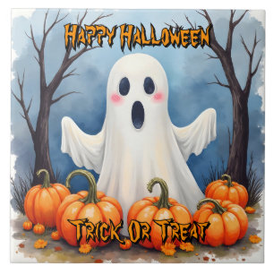 Cute Modern Halloween Spooky Collection Ceramic Tile