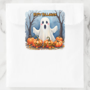 Cute Modern Halloween Spooky Collection Square Sticker