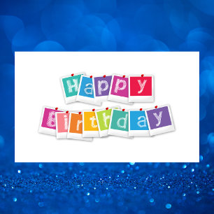 Cute Modern Happy Birthday Rectangular Sticker