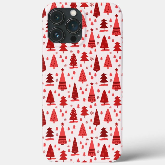 Cute Modern Minimalist Christmas Tree Forest Case-Mate iPhone Case (Back)