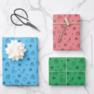 Cute Modern Minimalist Christmas Winter Set Wrapping Paper Sheet