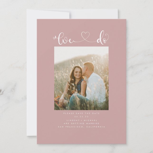 Cute Modern Minimalist We Do Save the Date Photo (Front)