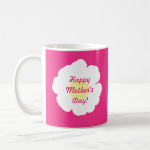 Cute Modern Mothers Day Pink and White Daisy Coffee Mug
