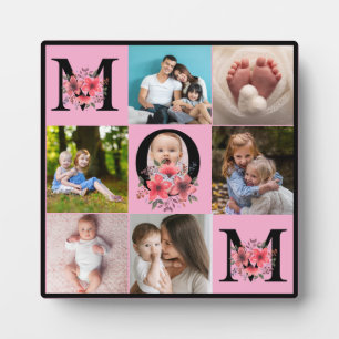 Cute Modern Multi-Photo Collage MOM Gift Plaque