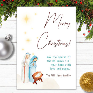 Cute Modern Nativity Scene Baby Jesus Holiday Card