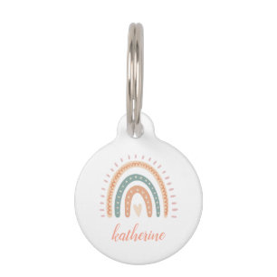 Cute Modern Pastel Boho Rainbow Pet Tag