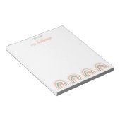 Cute Modern Pastel Boho Rainbow Teacher's Notepad (Angled)