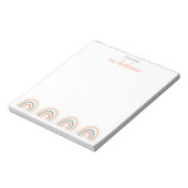 Cute Modern Pastel Boho Rainbow Teacher's Notepad (Rotated)