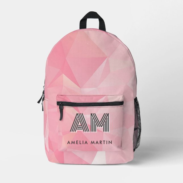 Cute Modern Pastel Rose  Printed Backpack (Front)