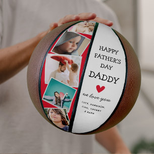 Cute Modern Photo Collage Fathers Day Basketball