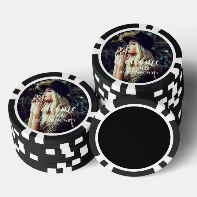 Cute Modern Photo Graduation Party  Poker Chips (Stack)