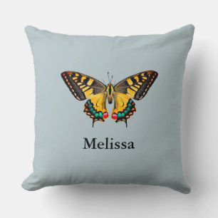 Cute Modern Photography Butterfly Add Name Cushion