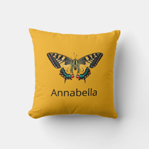 Cute Modern Photography Butterfly Add Name Cushion