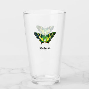 Cute Modern Photography Butterfly Add Name Glass