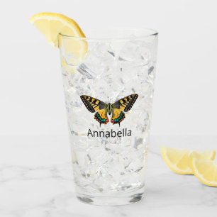 Cute Modern Photography Butterfly Add Name Glass