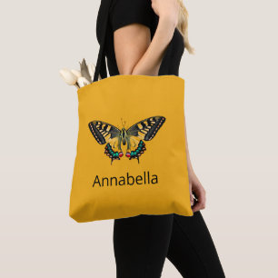 Cute Modern Photography Butterfly Add Name Tote Ba Bag