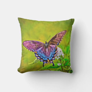 Cute Modern Photography Butterfly and Flower Cushion