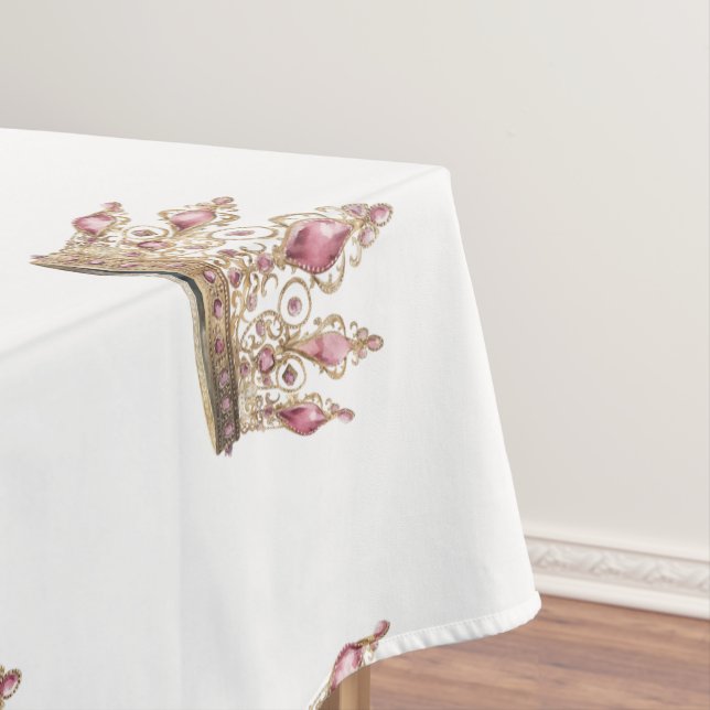 Cute modern pink  girly minimal baby shower tablecloth (In Situ)
