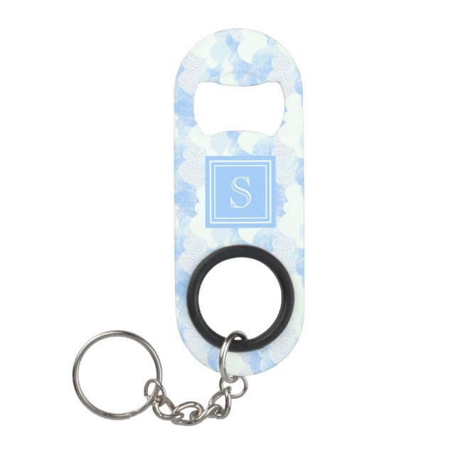 Cute Modern Rain Cloud Pattern Monogram (Front)
