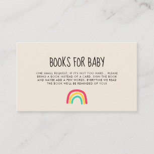 Cute modern rainbow baby shower book request card