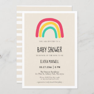 Cute modern rainbow Baby shower Invitation