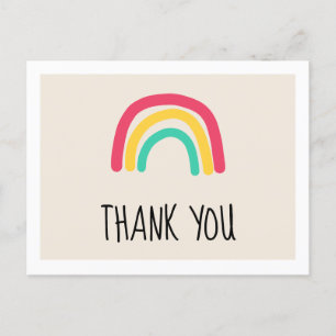Cute modern rainbow Baby shower Thank you Postcard