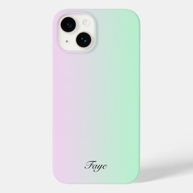 Cute Modern Rainbow gradient colour background nam Case-Mate iPhone Case (Back)