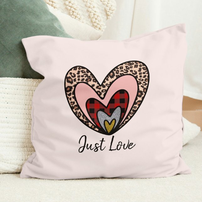 Cute Modern Red Heart Happy Valentines Day Gift  Cushion (Creator Uploaded)