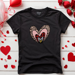 Cute Modern Red Heart Happy Valentines Day Gift  T-Shirt