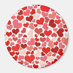 Cute Modern Red Heart Pattern Magnet