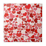 Cute Modern Red Heart Pattern Tile<br><div class="desc">Super cute and modern little print featuring hearts of all colours of red. Perfect for a cute print or of course Valentine’s Day!</div>