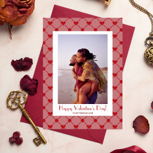 Cute Modern Red Hearts Photo Valentine's Day Holiday Card