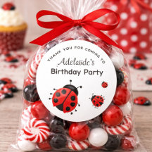 Cute Modern Red Ladybug Personalised Thank You