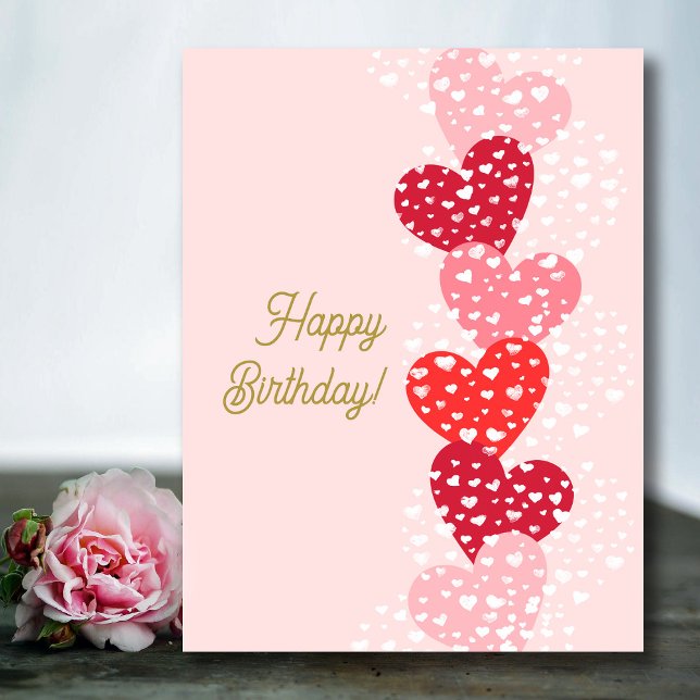 Cute Modern Red Pink Hearts Happy Valentine's day Card (Creator Uploaded)