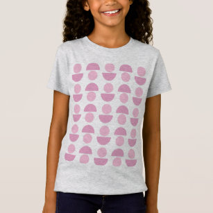 Cute Modern Scandinavian Art Pattern in Pink T-Shirt